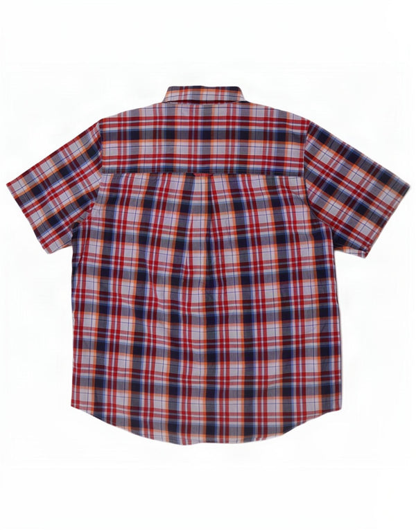 Chaps Mens Short Sleeve Shirt Large Multicoloured Check Cotton