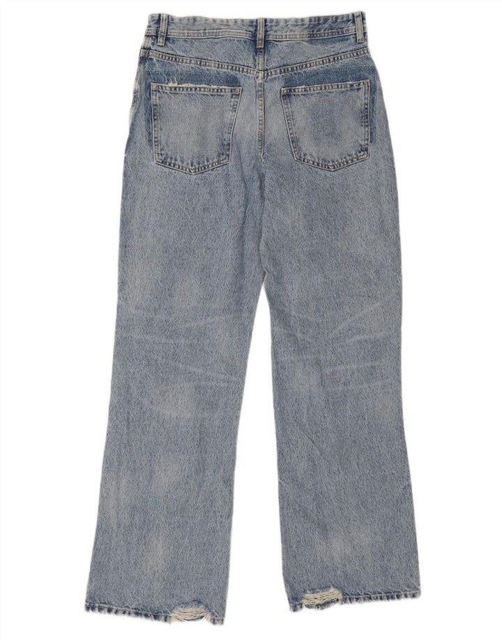 Zara Dame Distressed Bootcut Jeans EU 36 XS W26 L32 Blå
