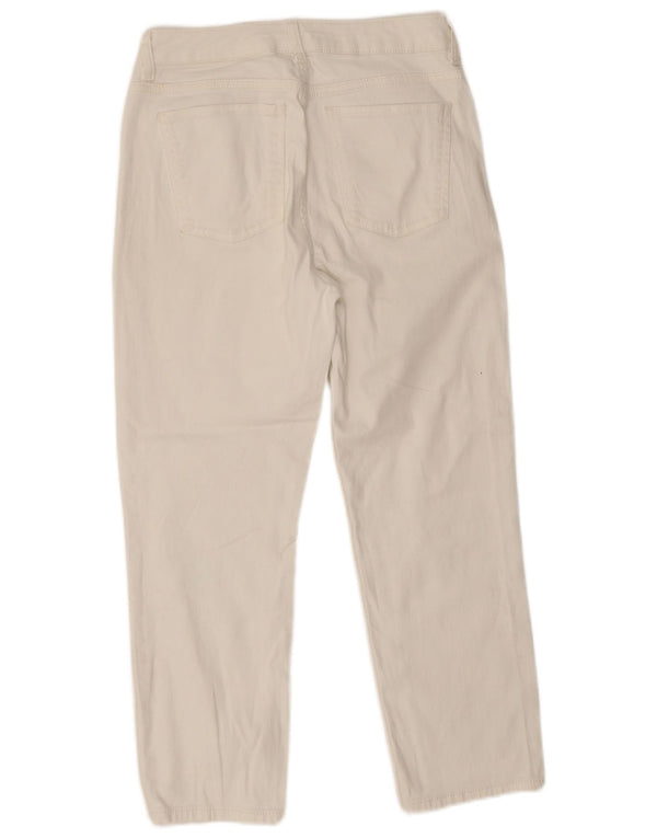Marks & Spencer Dame Slim Cropped Jeans UK 10 Small W28 L24 White Bomuld