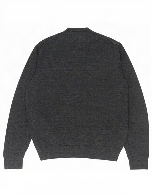 Marks & Spencer Mens V-Neck Jumper Sweater 2XL Grey Flecked Cotton