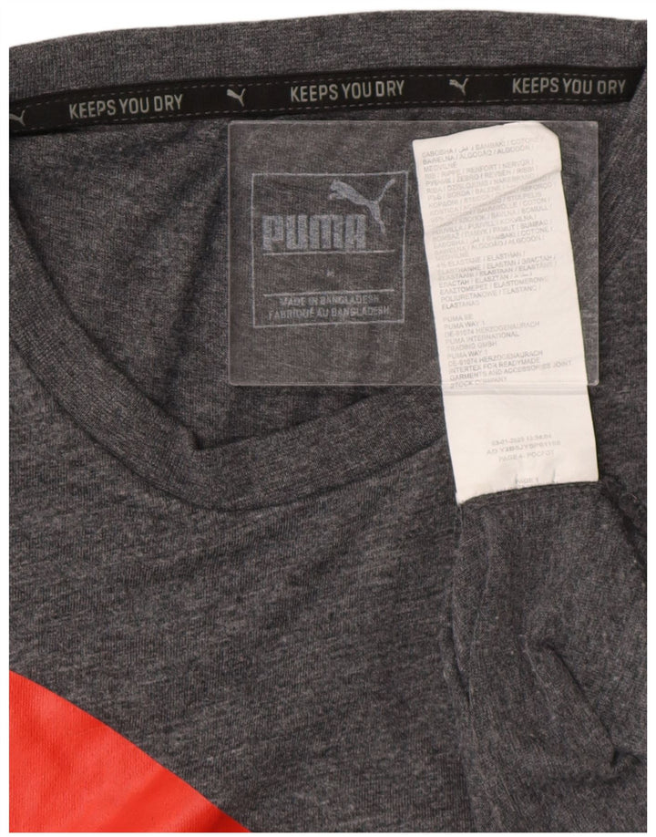 Puma Herre grafisk T-shirt Top mellemgrå bomuld