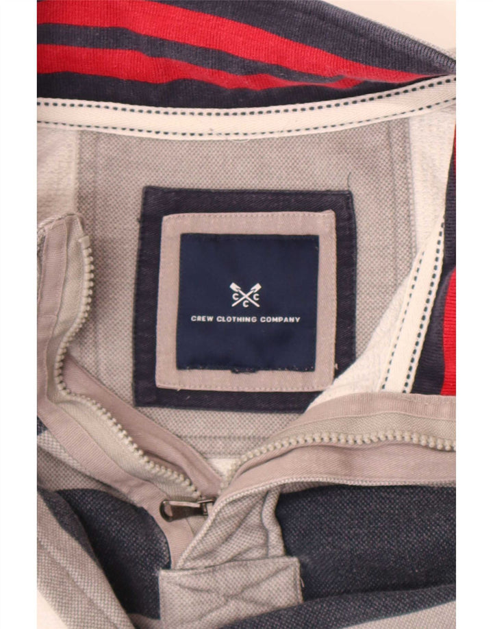Besætningstøj Herre Zip Neck Sweatshirt Jumper Medium Grå Stribet
