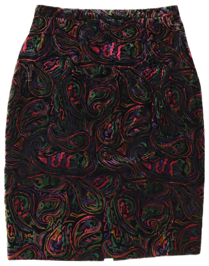 VINTAGE kvinders 1 knap 2-delt nederdelsæt UK 12 Medium W32 Flerfarvet