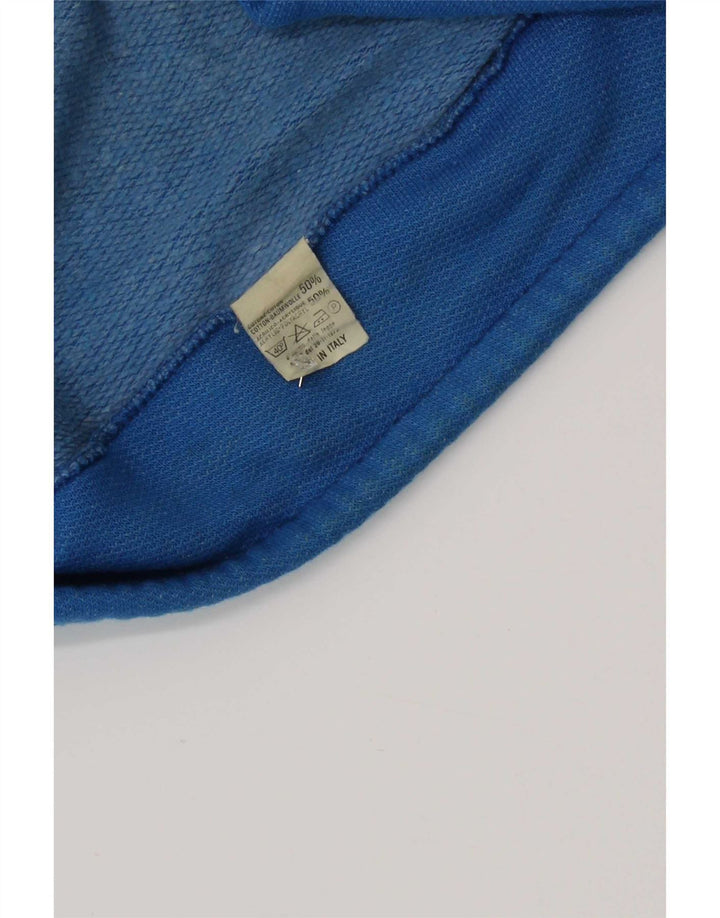 Vintage Dame Oversized Grafisk Sweatshirt Jumper UK 14 Medium Blue