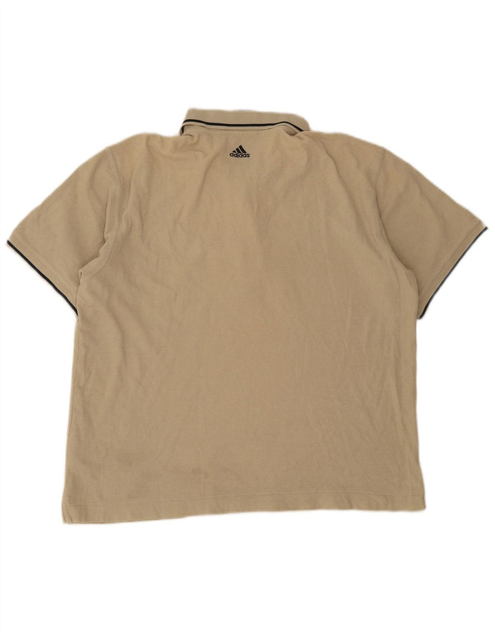 Adidas Polo Shirt til mænd, stor beige stribet bomuld
