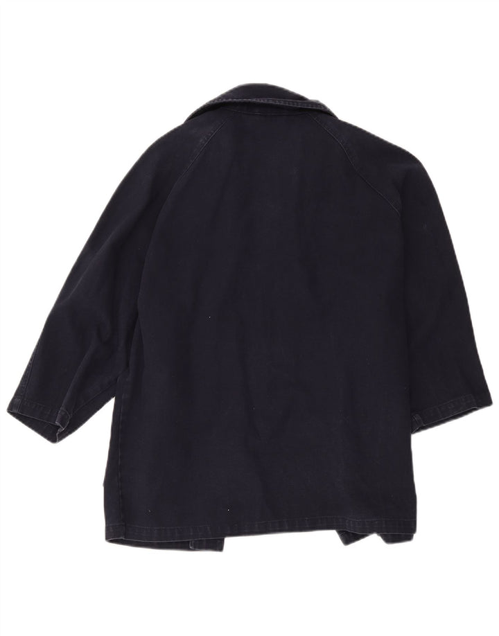 Stefanel Boys Loose Fit Duffle Coat 9-10 år Navy Blue Cotton
