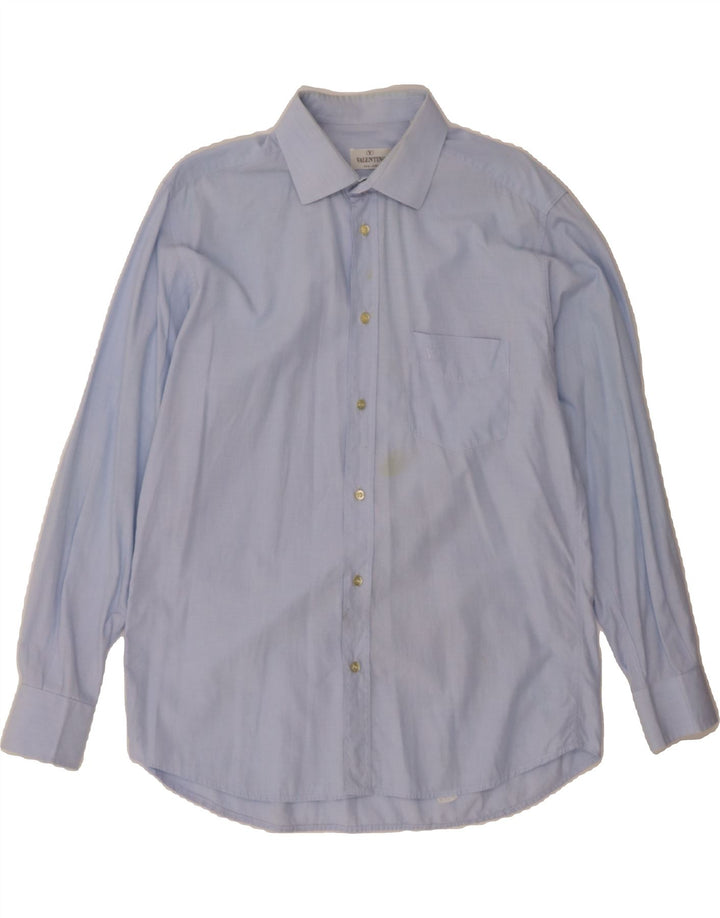 VALENTINO Mens Shirt Size 41 16 Large Blue Cotton Vintage Valentino and Second-Hand Valentino from Messina Hembry 