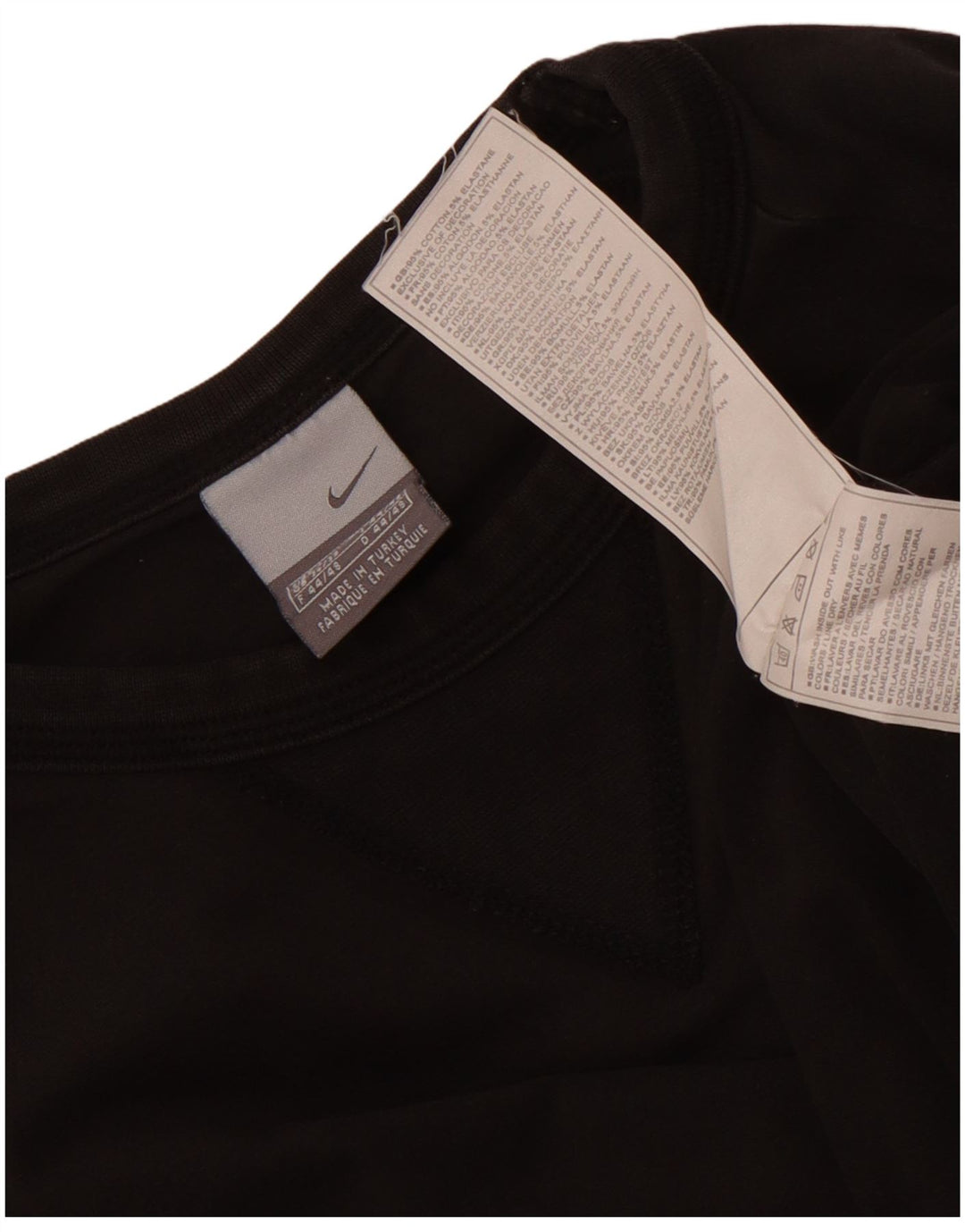 Nike Herre Top Langærmet UK 36/38 Small Black Bomuld