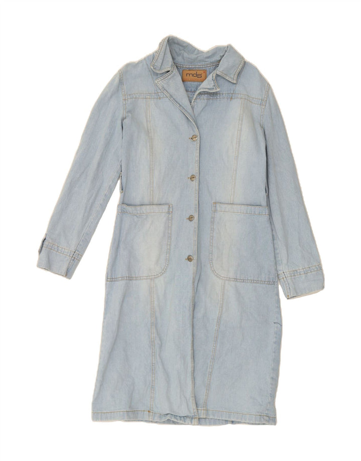 VINTAGE Womens Denim Coat UK 12 Medium Blue Cotton Vintage Vintage and Second-Hand Vintage from Messina Hembry 