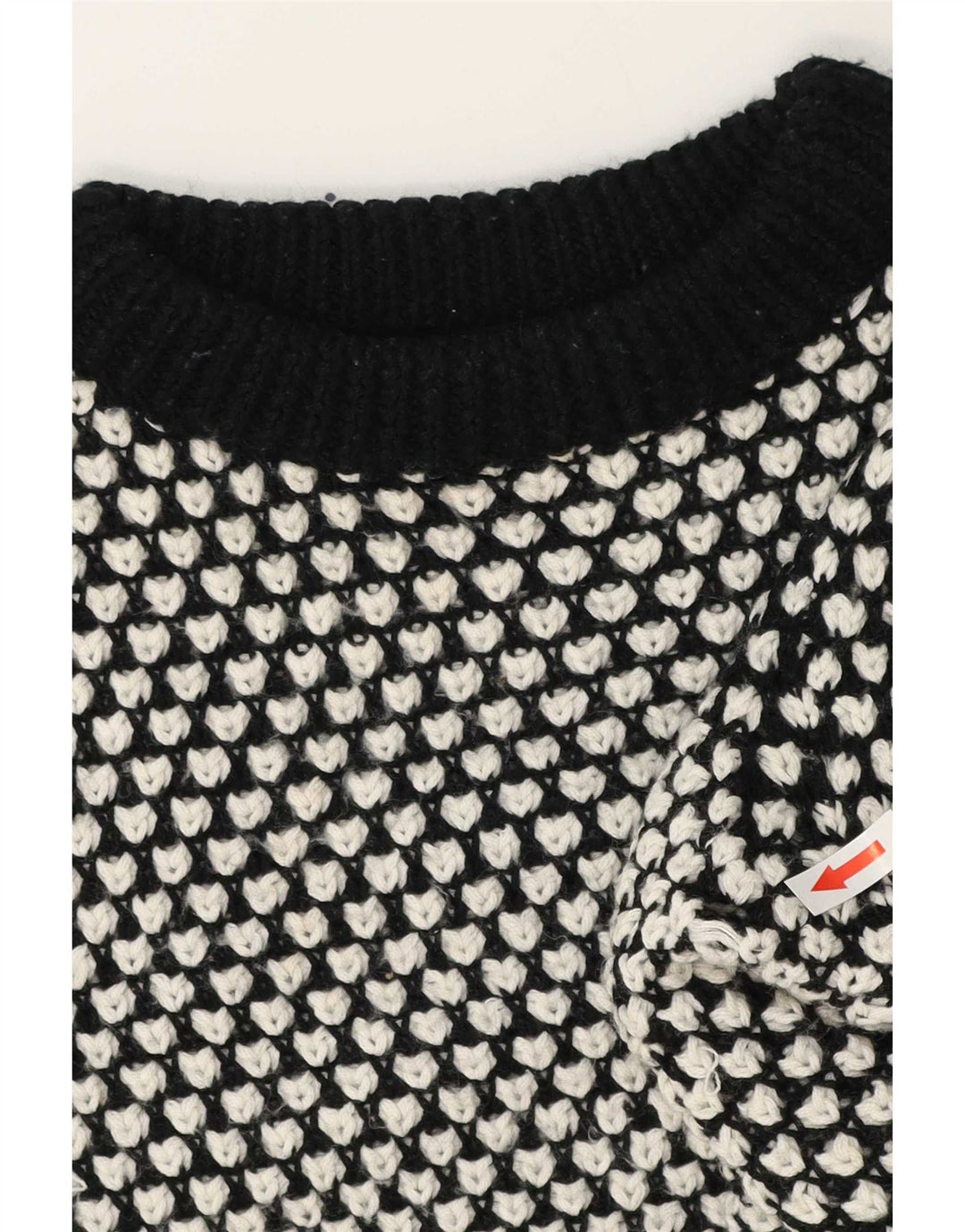 Zara kvinders abstrakt mønster rund hals sweater UK 14 medium sort