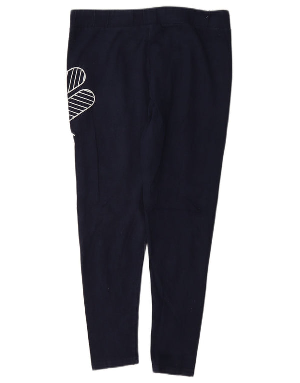 Fila Womens Graphic Leggings UK 12 Medium Navy Blue Cotton