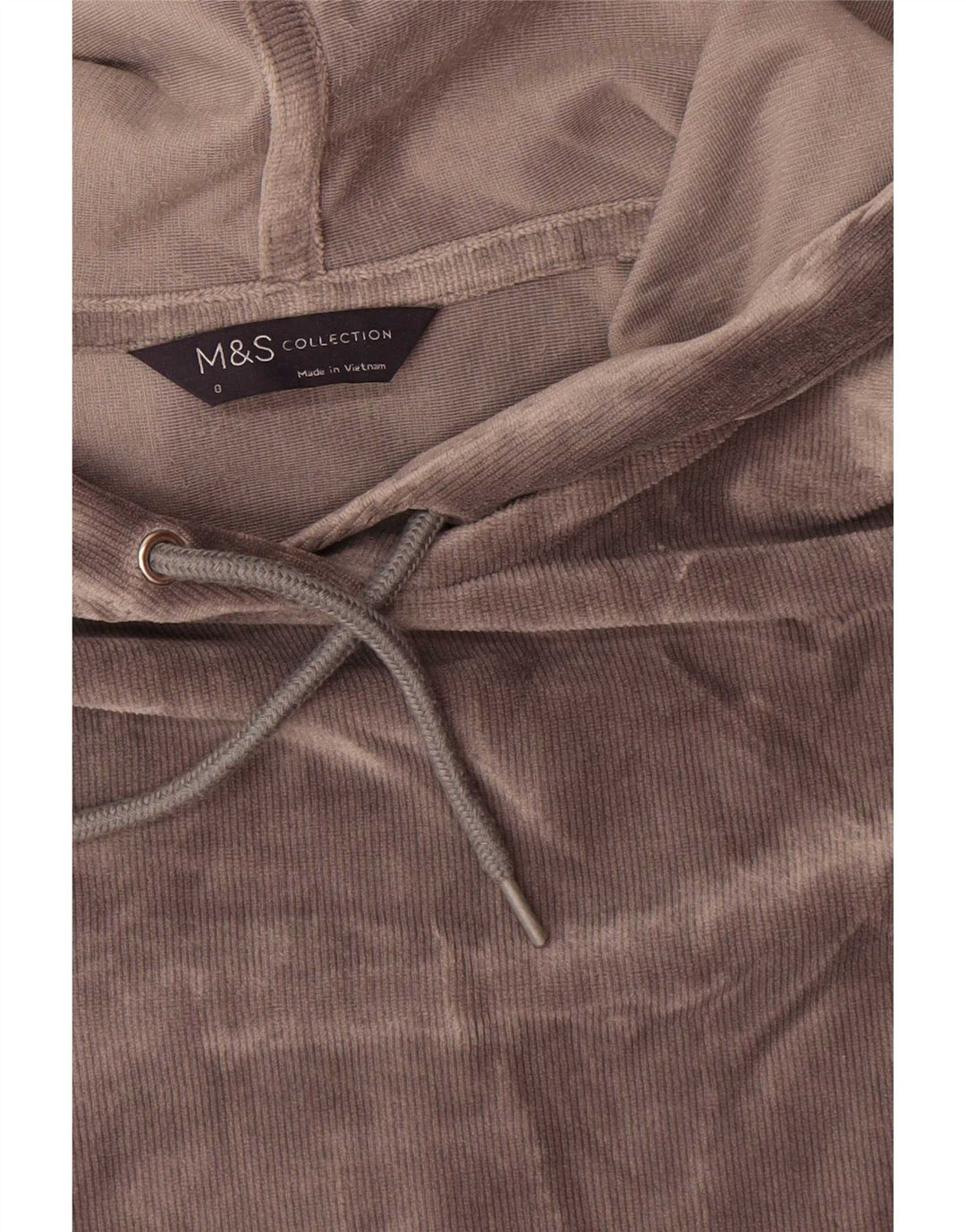 Marks & Spencer Dame Velour Oversized Hoodie Jumper UK 8 Small Grey