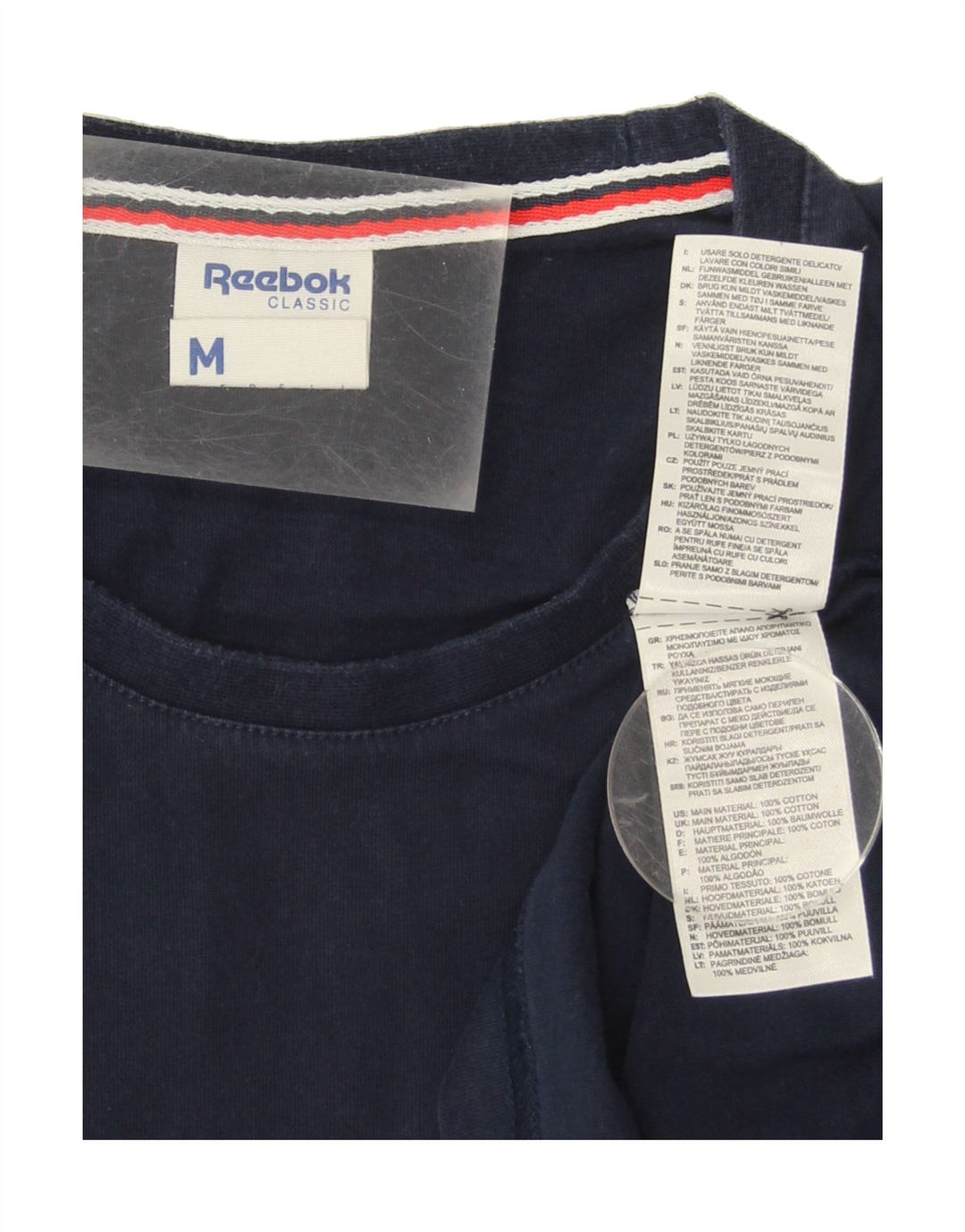 REEBOK Mens Classic Fit T-Shirt Top Medium Navy Blue Cotton Vintage Reebok and Second-Hand Reebok from Messina Hembry 