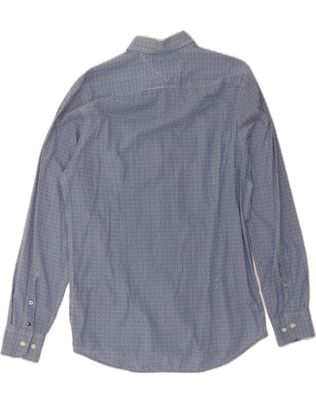 TOMMY HILFIGER Mens Slim Fit Shirt Large Blue Check Cotton Vintage Tommy Hilfiger and Second-Hand Tommy Hilfiger from Messina Hembry 