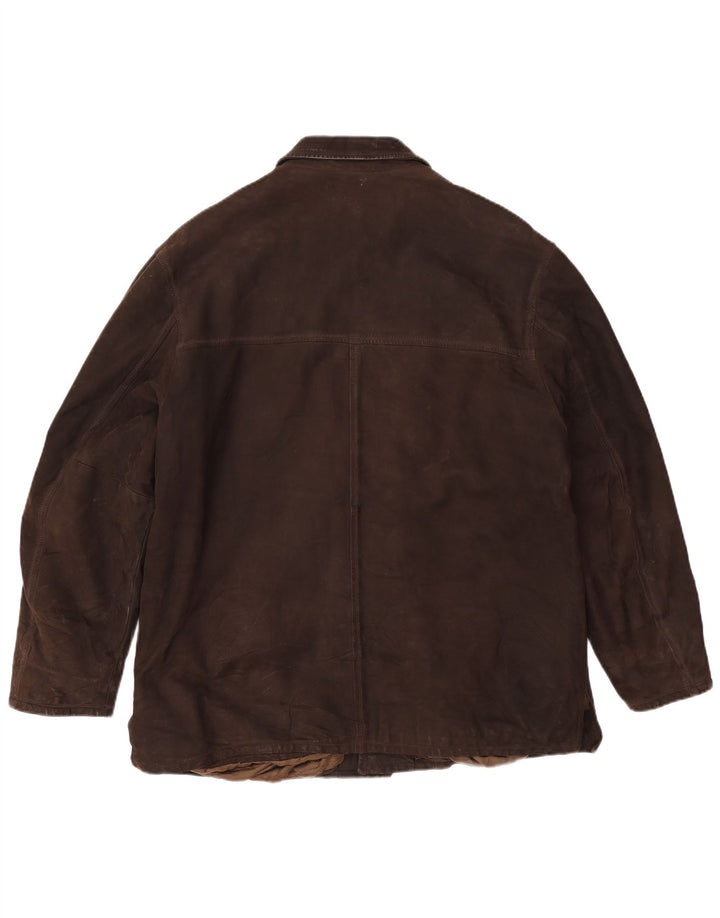 Vintage herre læderjakke IT 54 2XL brunt læder