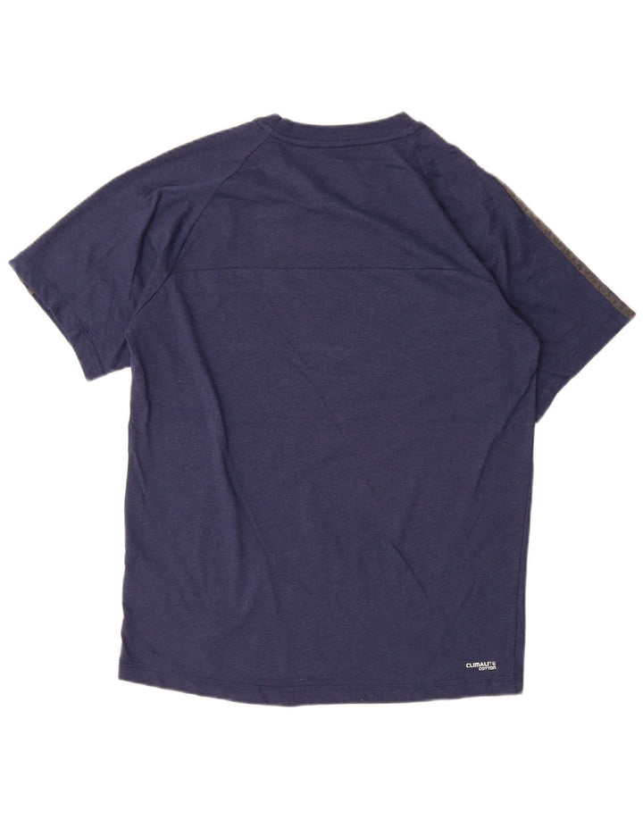 Adidas Herre Climalite T-Shirt Top Medium Marineblå Bomuld