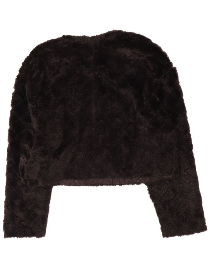 Zara Dame Crop Fleece Jumper UK 14 Medium Sort
