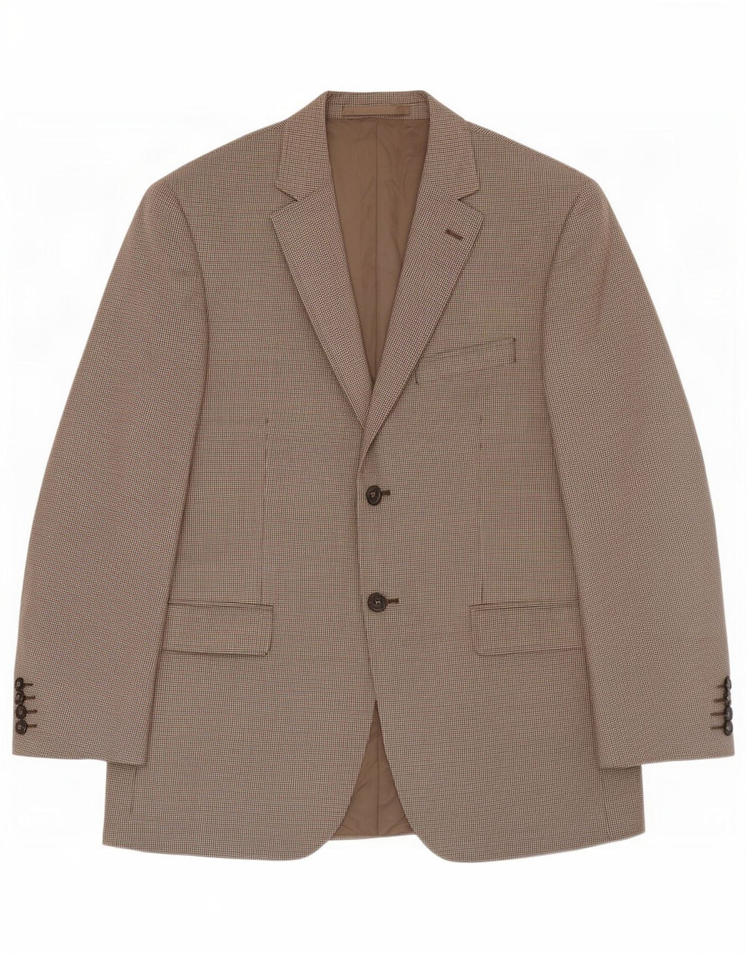Marks & Spencer Herre 2-knaps blazerjakke UK 38 Medium Beige Houndstooth