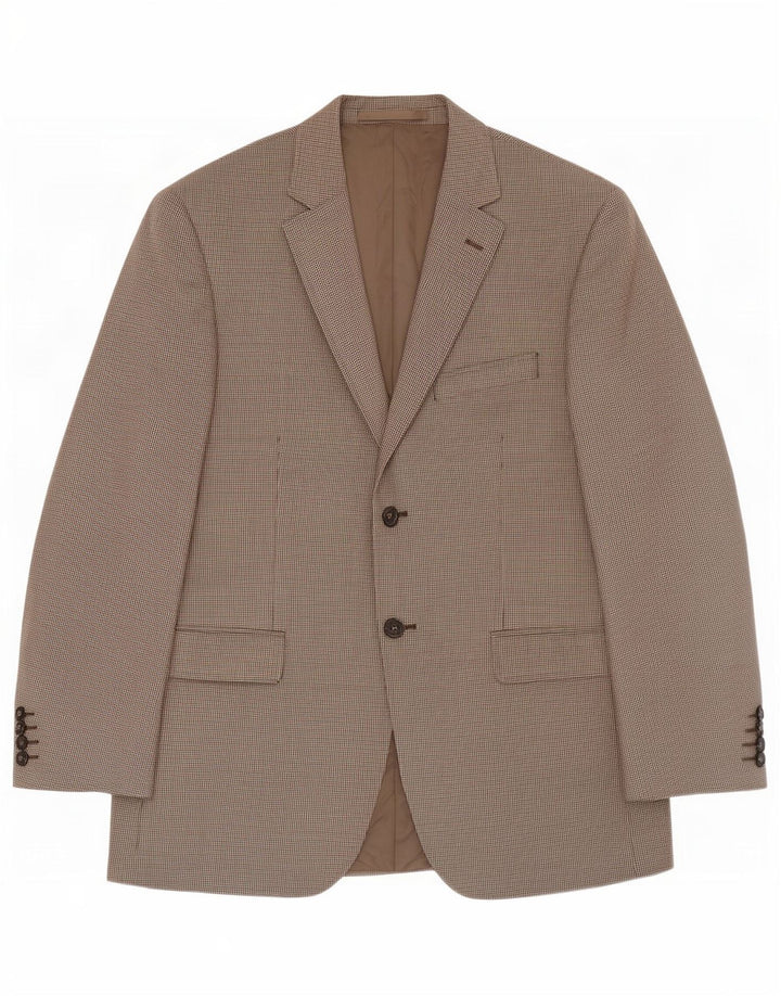 Marks & Spencer Herre 2-knaps blazerjakke UK 38 Medium Beige Houndstooth