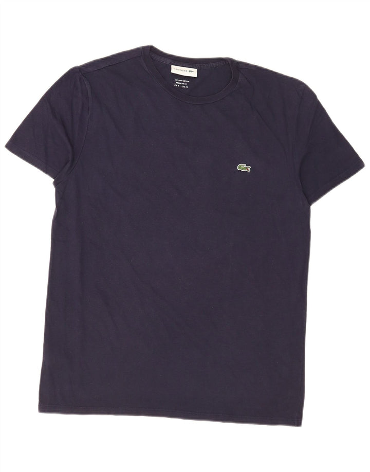 Lacoste Herre Regular Fit T-shirt Top Størrelse 4 Medium Marineblå Bomuld