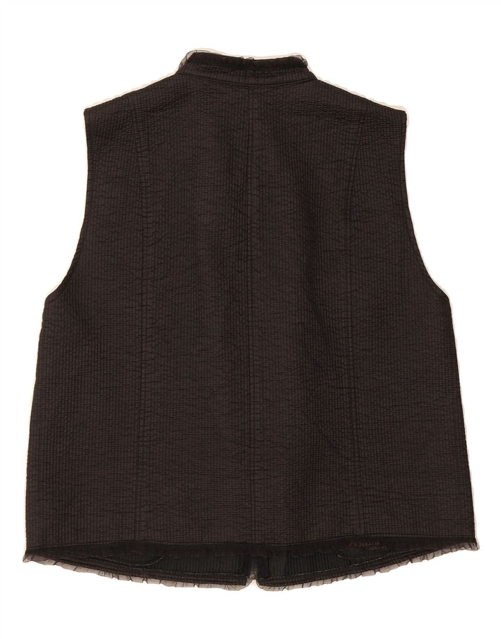 VINTAGE Womens Gilet UK 16 Large Black Vintage Vintage and Second-Hand Vintage from Messina Hembry 