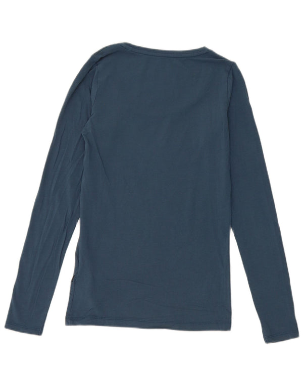 Guess Womens Artist Grafisk Top Langærmet UK 6 XS Blue Cotton