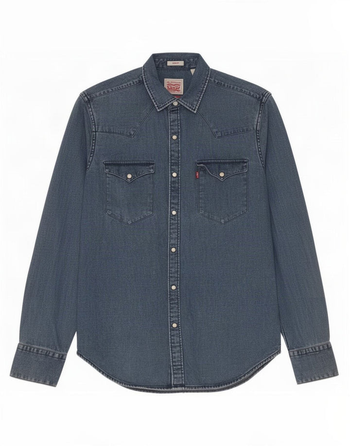 Levi's Slim Fit denimskjorte til mænd mellemblå bomuld
