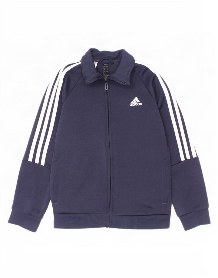 Adidas Boys Aeroready Tracksuit Topjakke 7-8 år Navy Blue Polyester