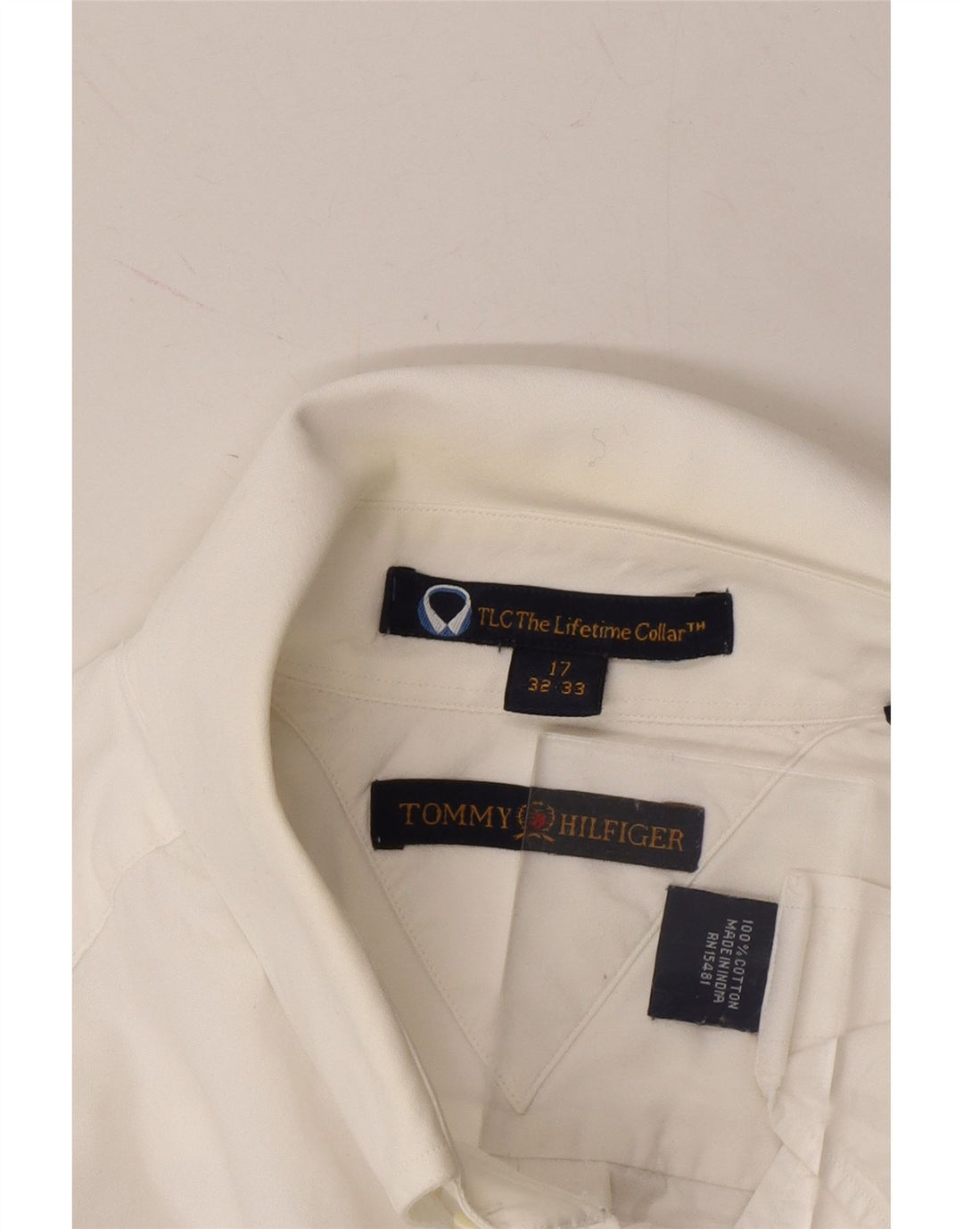 TOMMY HILFIGER Mens Shirt Size 17 XL White Cotton Vintage Tommy Hilfiger and Second-Hand Tommy Hilfiger from Messina Hembry 