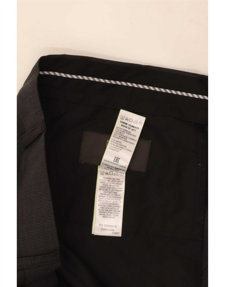 Marks & Spencer Herre Regular Fit Suit Bukser W38 L31 Sort Uld