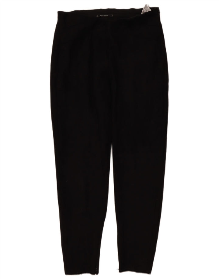 Zara Dame Slim Casual Bukser Large W32 L26 Sort Polyester