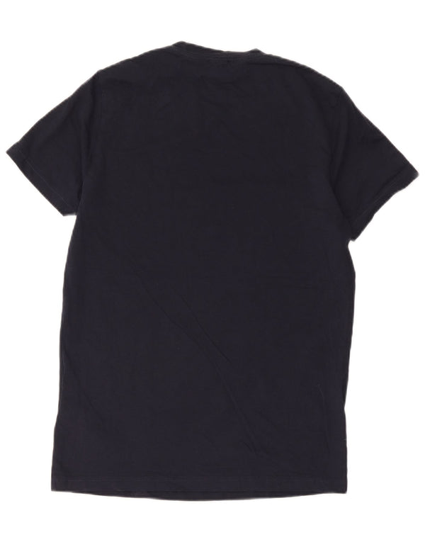 Diesel Herre grafisk T-shirt Top Medium Marineblå Bomuld