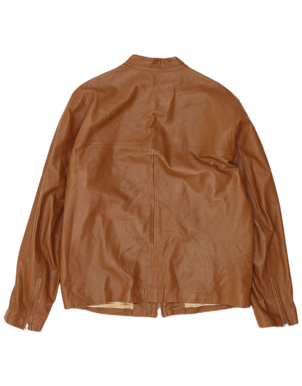 John and Sons Herre Læderjakke IT 54 2XL Brunt Læder