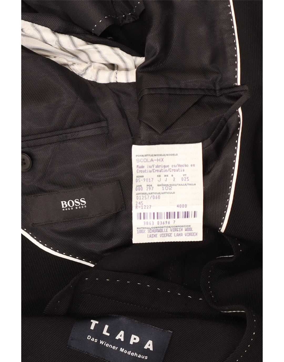 Hugo Boss Herre 2 Button Blazer Jacket UK 40 Large Black Viscose