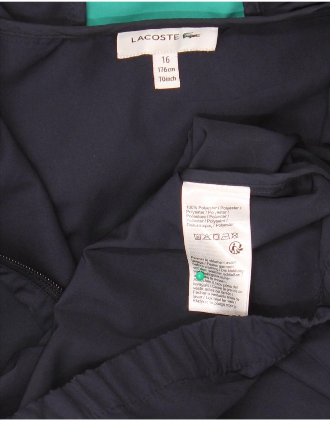 Lacoste Regnjakke med hætte til drenge 15-16 år Marineblå Colourblock Polyester