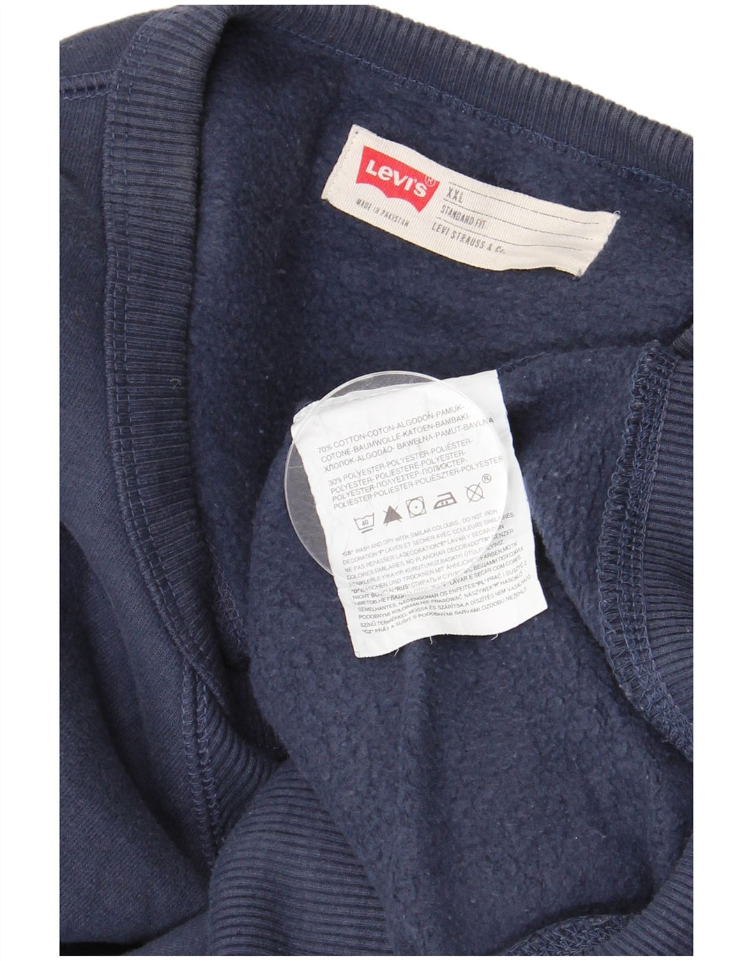 LEVI'S Herre Standard Fit Sweatshirt Jumper 2XL Marineblå Bomuld