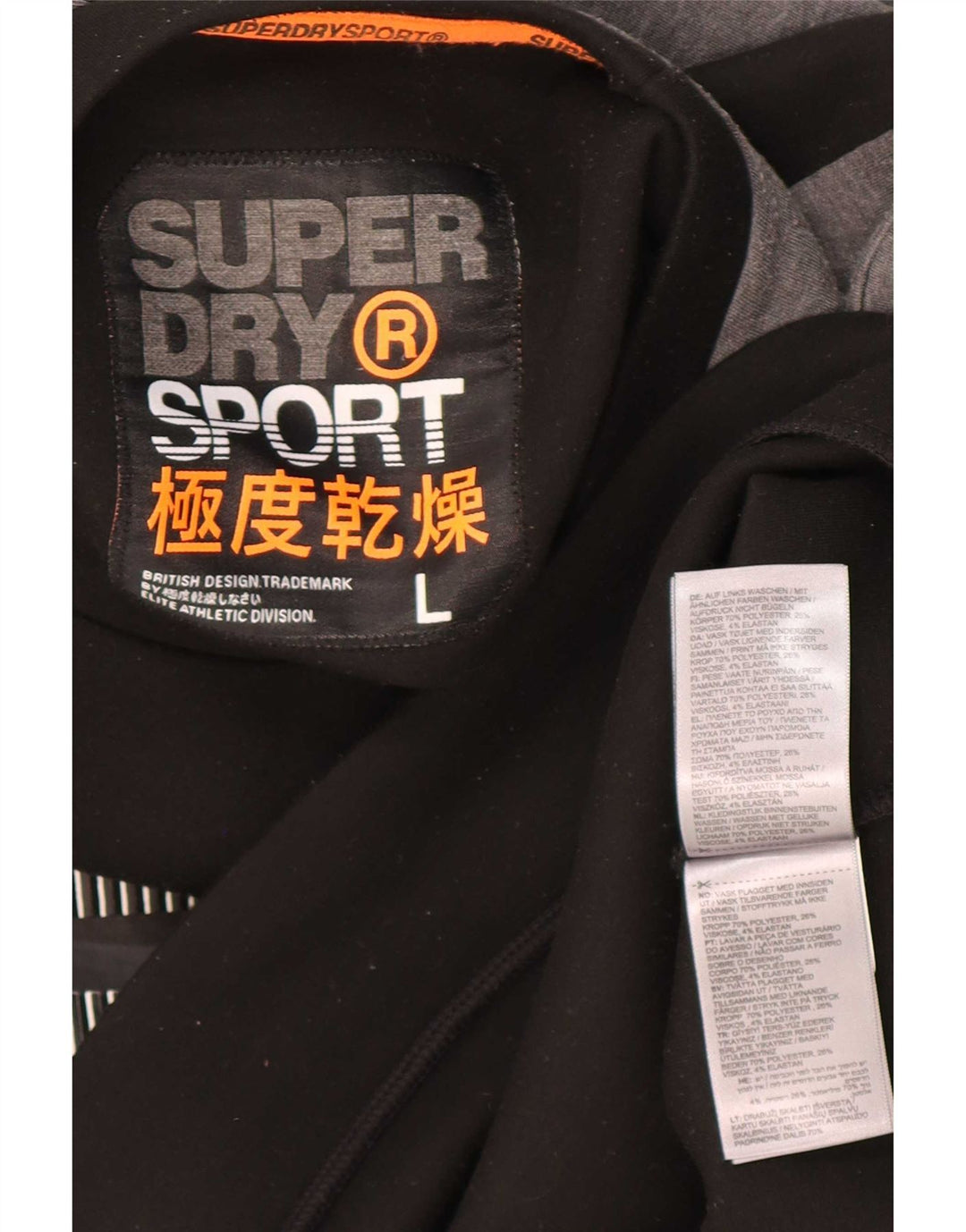 Superdry grafisk sweatshirt til mænd, stor sort farveblok polyester
