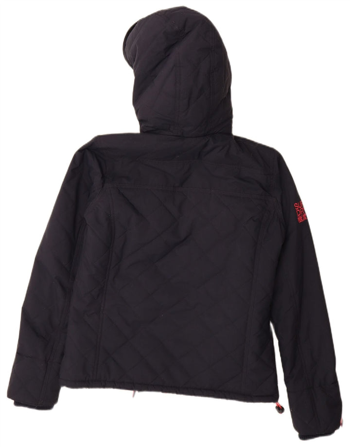 Superdry Sherpa Windbreaker-jakke med hætte til kvinder UK 14 Medium Navy Blue