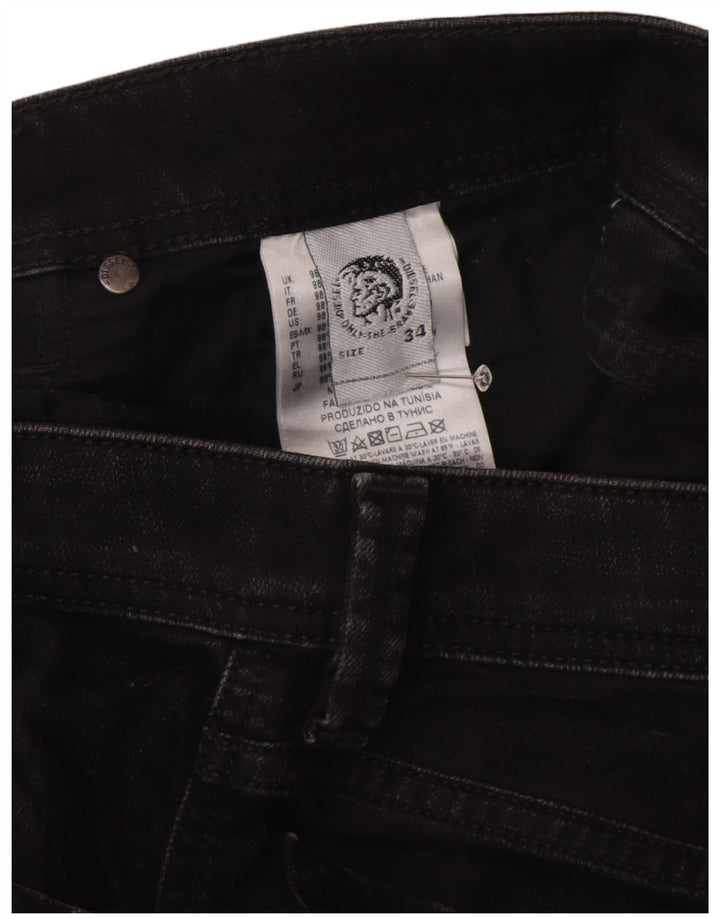 Diesel Straight Jeans til mænd W34 L32 Sort bomuld