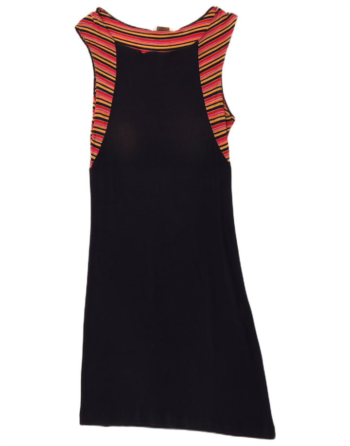 Missoni kvinders abstrakt mønster Maxi-kjole UK 4 XS marineblå stribet bomuld