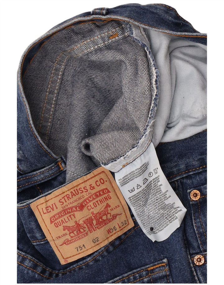 Levi's Herre 751 Regular Straight Jeans W36 L32 Blå Bomuld