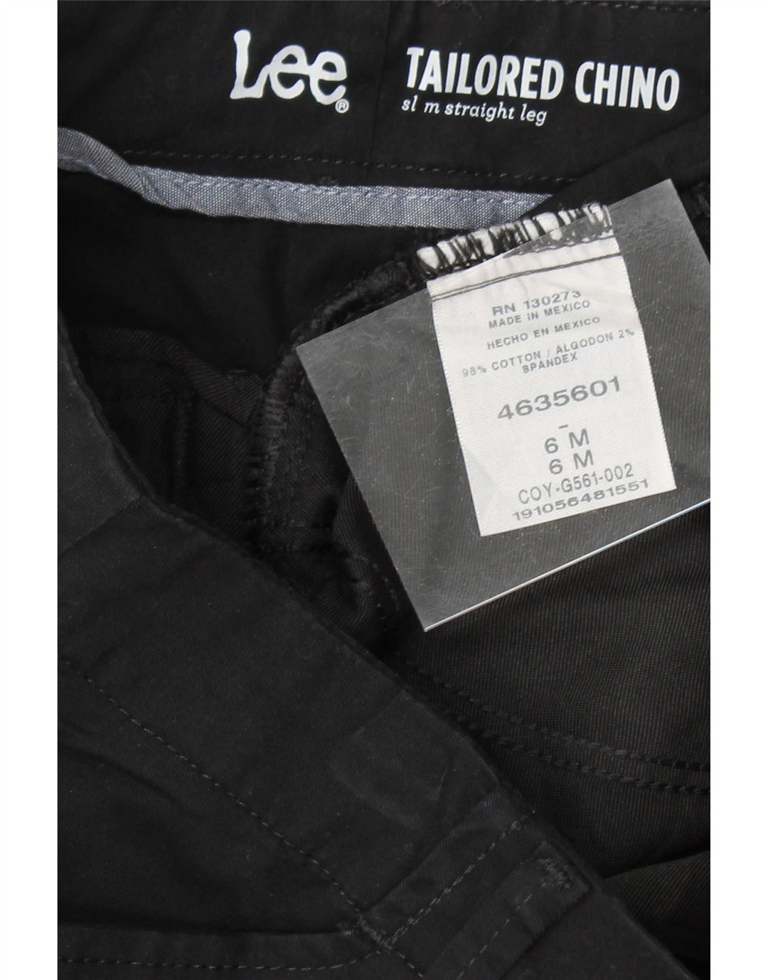 LEE Womens Tailored Slim Straight Chino Trousers US 6 Medium W30 L30 Black Vintage Lee and Second-Hand Lee from Messina Hembry 
