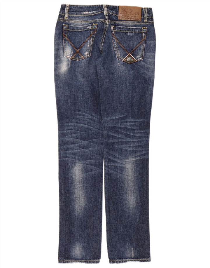 Roy Rogers Dame Distressed Straight Jeans W26 L32 Blå Bomuld
