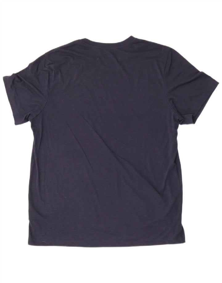 Nike herre Dri Fit grafisk T-shirt top XL marineblå polyester
