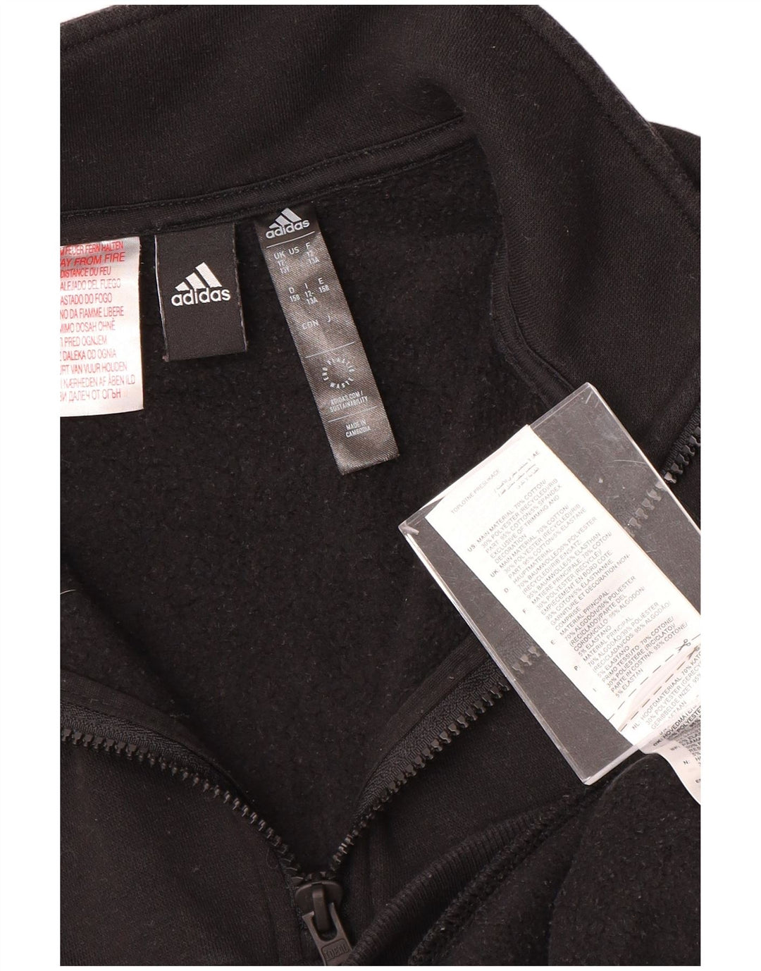 ADIDAS Piger Loose Fit Crop Sweatshirt Jumper 12-13 år Sort Bomuld