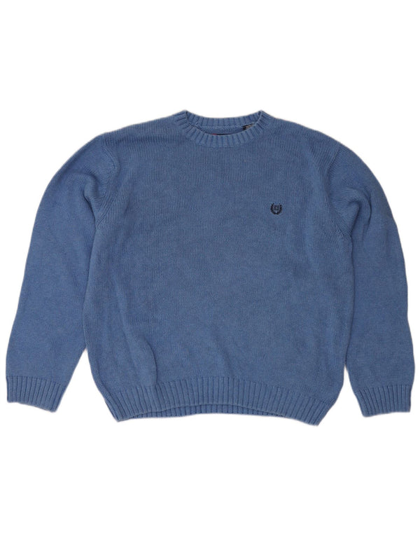 Chaps Dame Boat Neck Jumper Sweater UK 16 Stor Blå Bomuld
