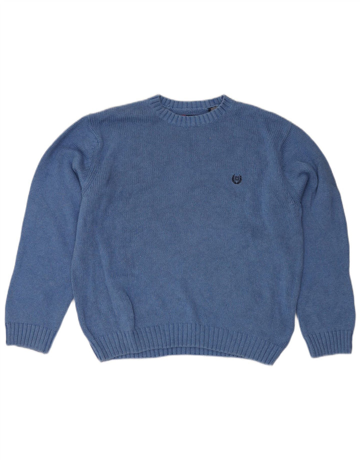 Chaps Dame Boat Neck Jumper Sweater UK 16 Stor Blå Bomuld