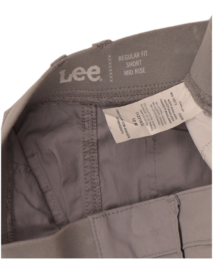 Lee Womens Mid Rise Regular Fit Cargo Shorts US 12 Large W34 Grey