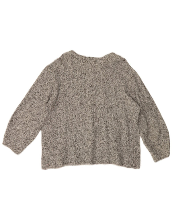 Zara Dame Trafaluc Boat Neck Jumper Sweater UK 10 Small Grey Flecked