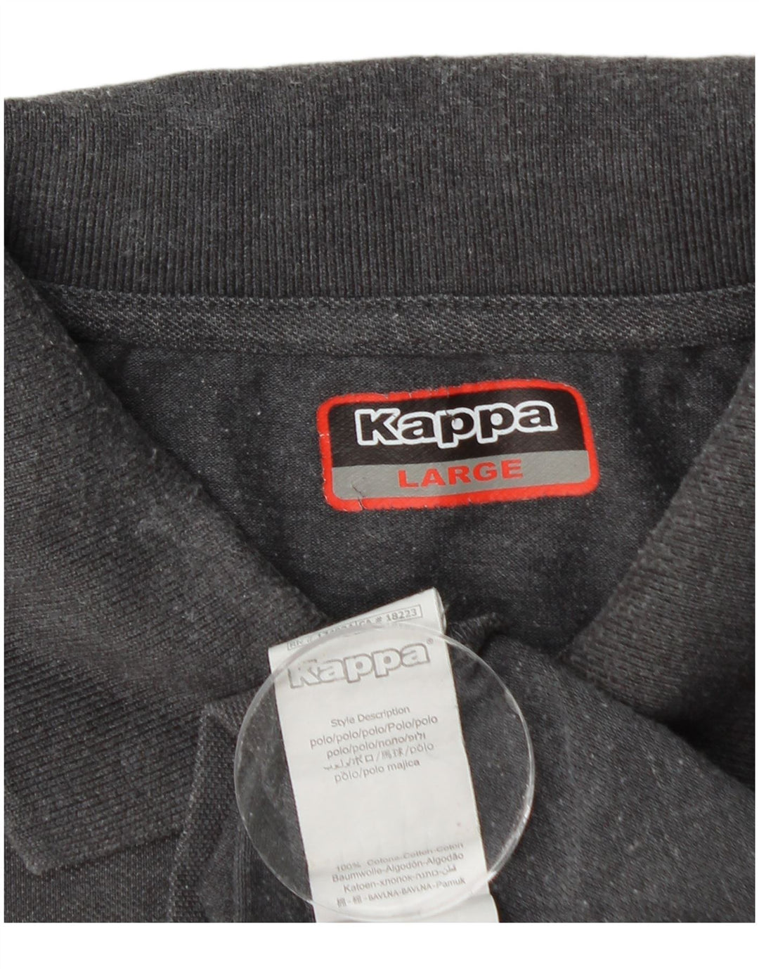 KAPPA Poloskjorte til mænd, stor grå bomuld